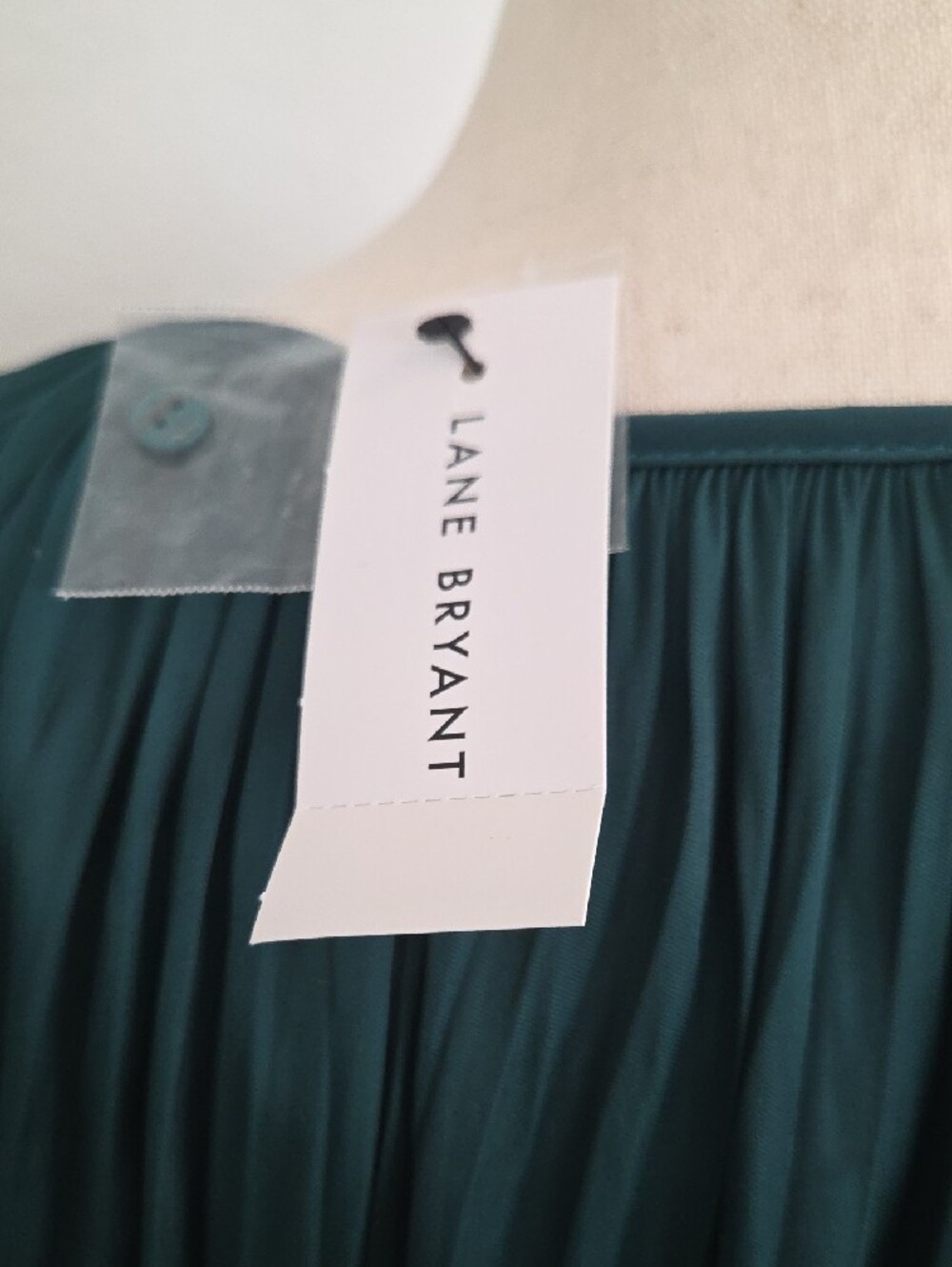 New Lane Bryant Teal Pleated Emerald Green Blouse Top 22/24 *belt Not Included - Picture 4 of 10